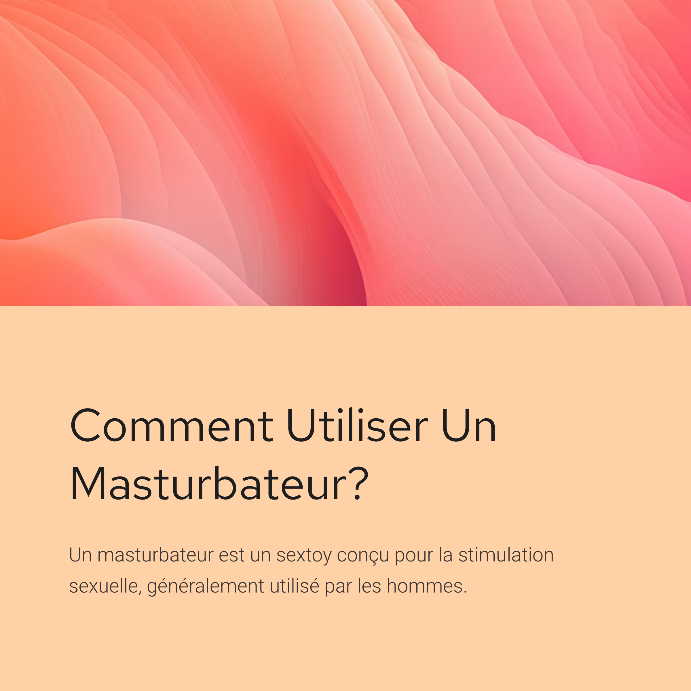Comment Utiliser Un Masturbateur?