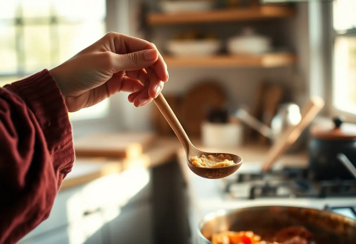 Main dans la cuisine pendant la ménopause