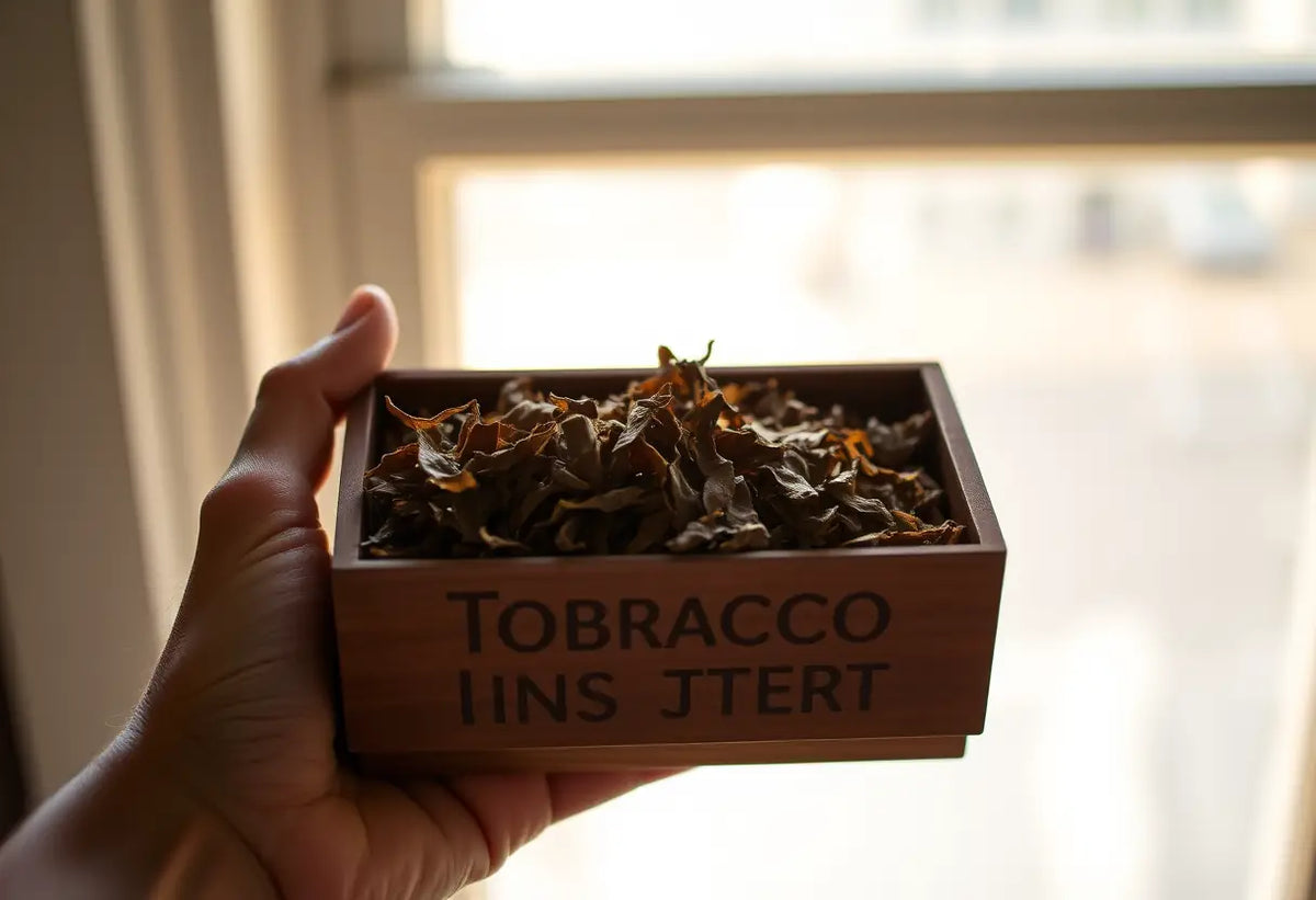 Boite en bois contenant du tabac à mordre