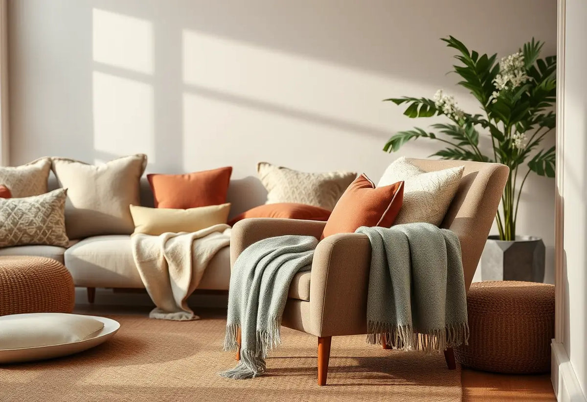 Un fauteuil moelleux dans un salon, représentant confort et détente