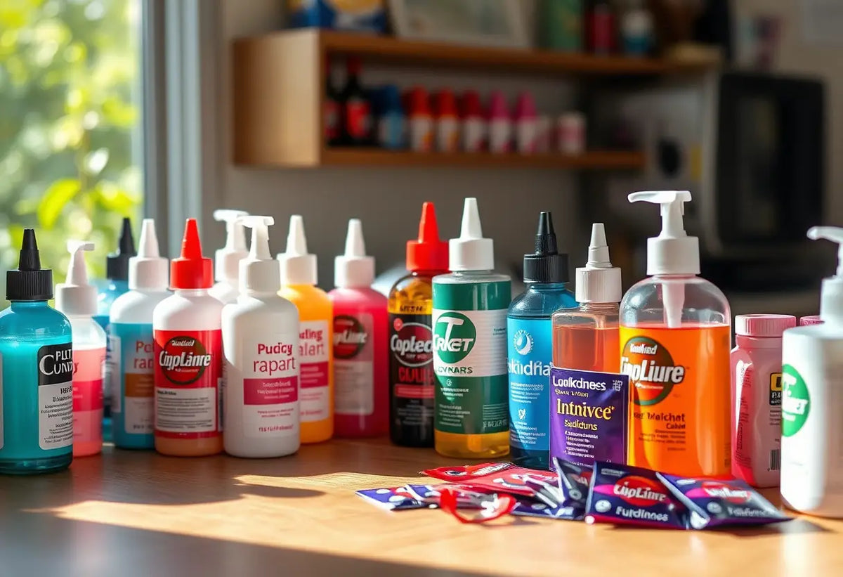 Produits d'intimité sur un comptoir