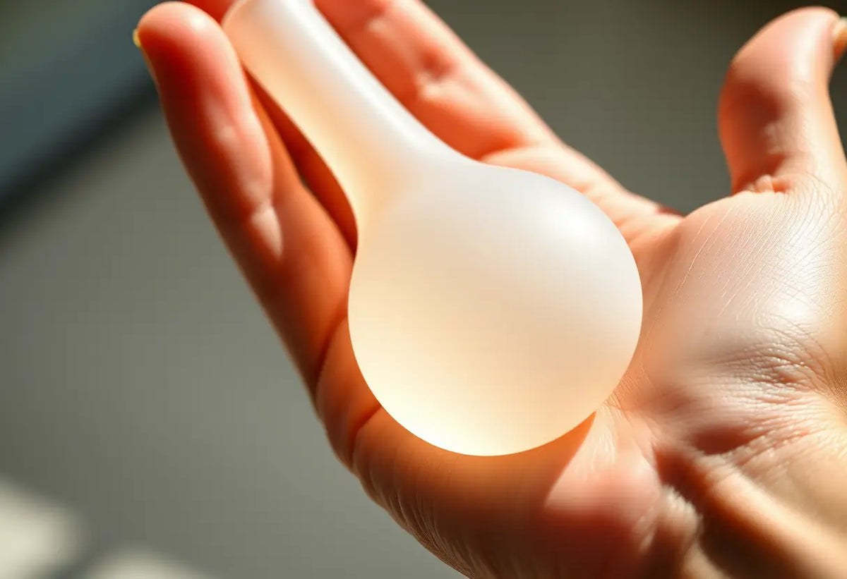 Une main tenant un godemiché en silicone