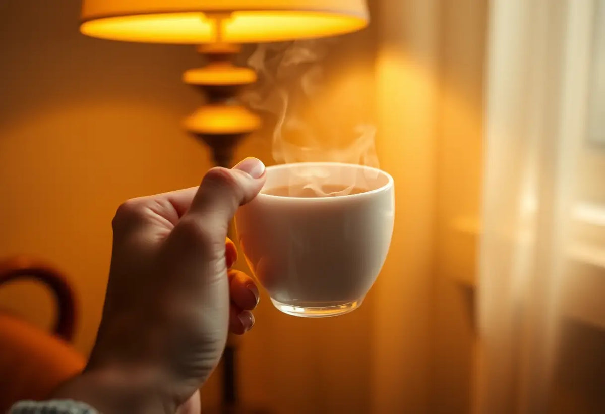 Main tenant une tasse de thé dans un article sur le consentement