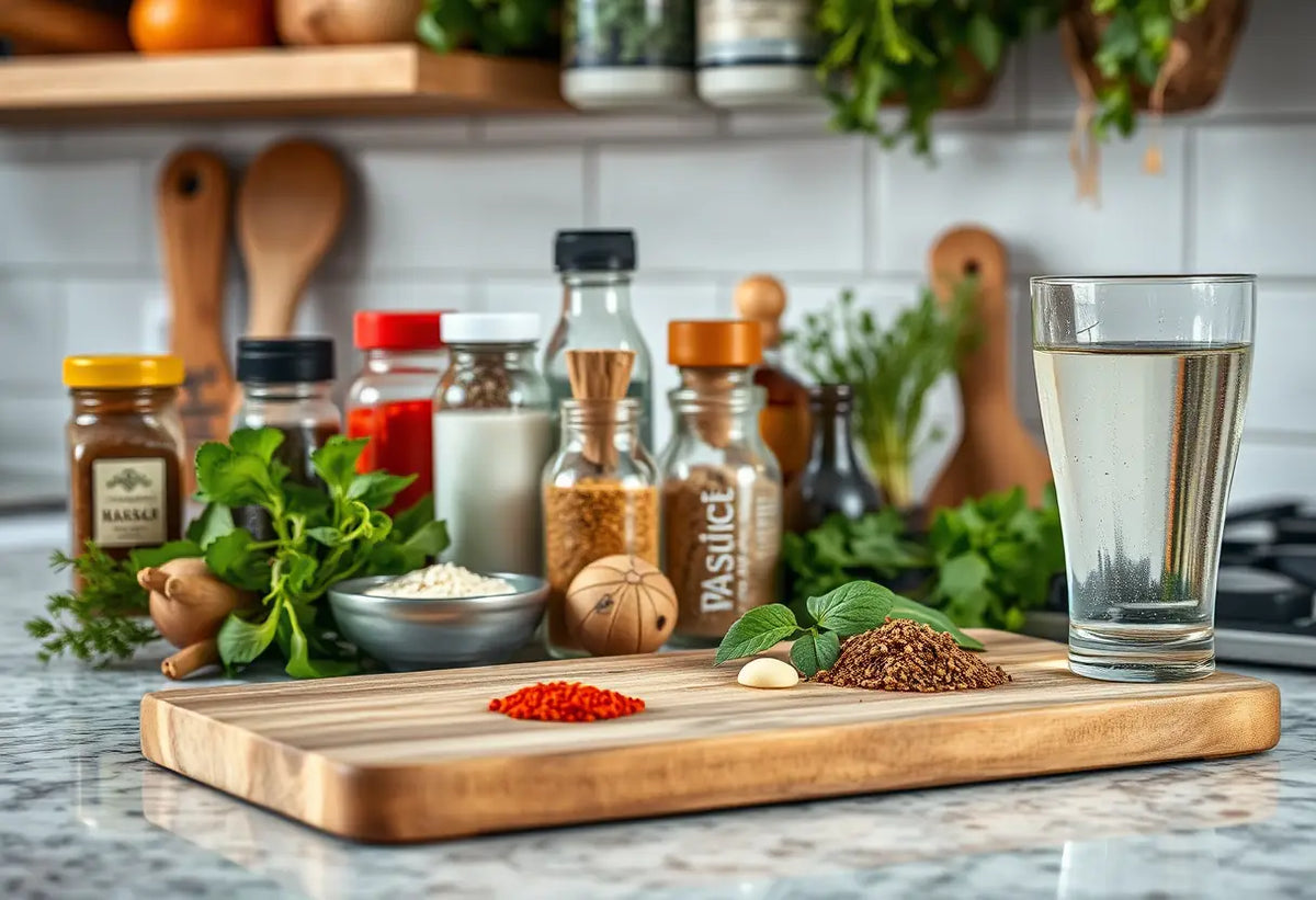 Épices et herbes dans une cuisine