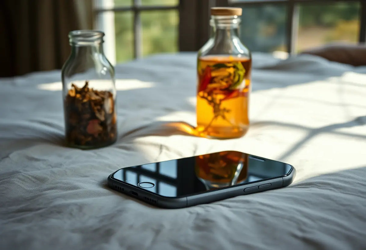 Un téléphone portable sur un lit, prêt à recevoir des messages