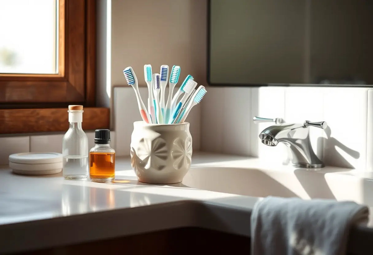 Accessoires de toilette dans une salle de bains
