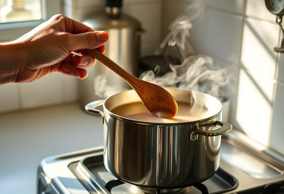 Tasse de thé aromatique sur la cuisinière, bénéfices de l'Ashwagandha