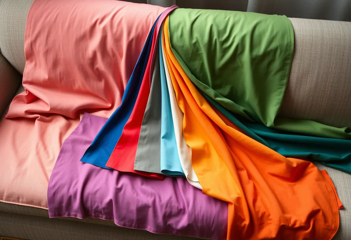 Des échantillons de tissus colorés reflétant la diversité des expressions non binaires
