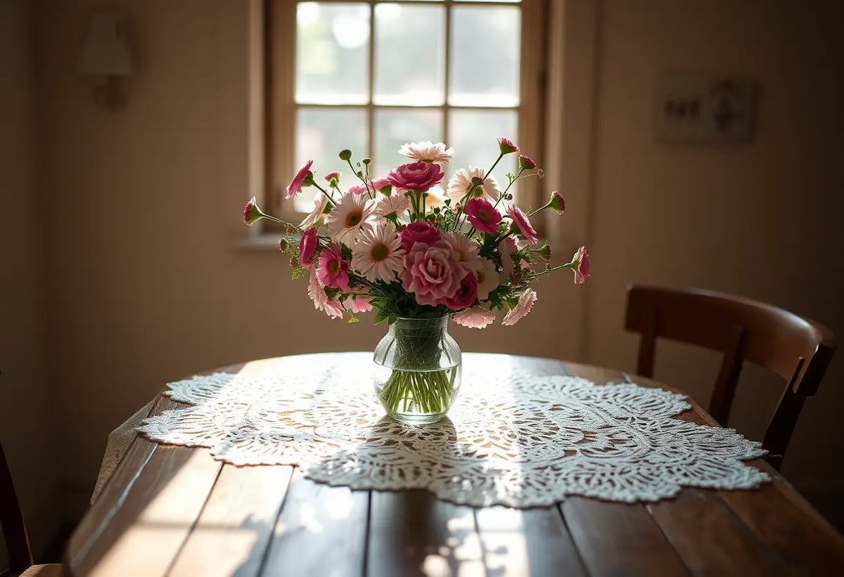 Un couvert avec des fleurs fraîches pour une première rencontre