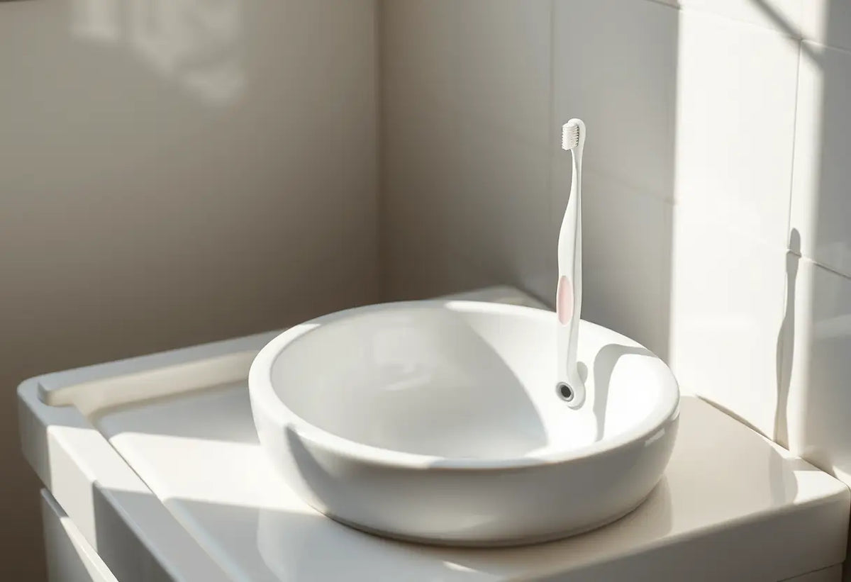 Lavabo avec brosse à dents, montrant l'importance des routines quotidiennes pour la santé