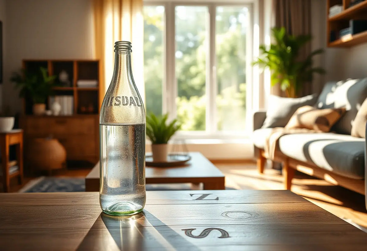 Bouteille d'eau sur une table dans le cadre de la rééducation périnéale