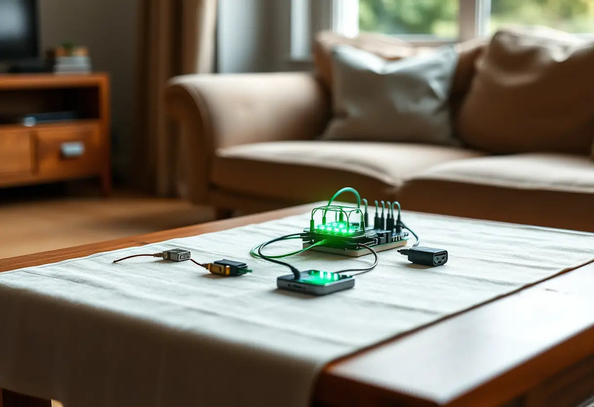 Appareil de biofeedback sur une table dans une pièce lumineuse