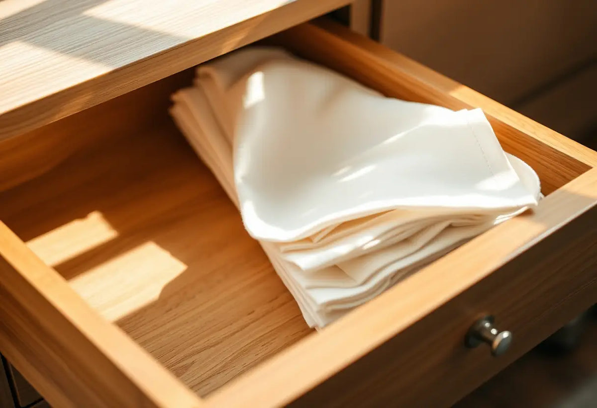 Tiroirs contenant des serviettes de table