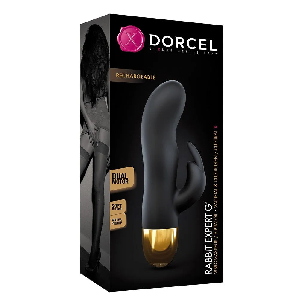 Vibromasseur rabbit chic noir or stimulation point G clitoris 7 vitesses