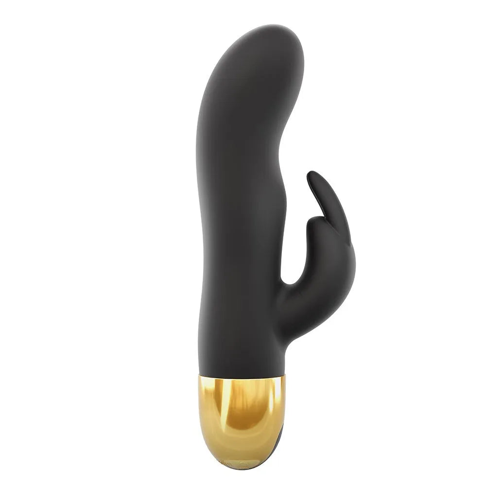 Vibromasseur rabbit chic noir or stimulation point G clitoris 7 vitesses
