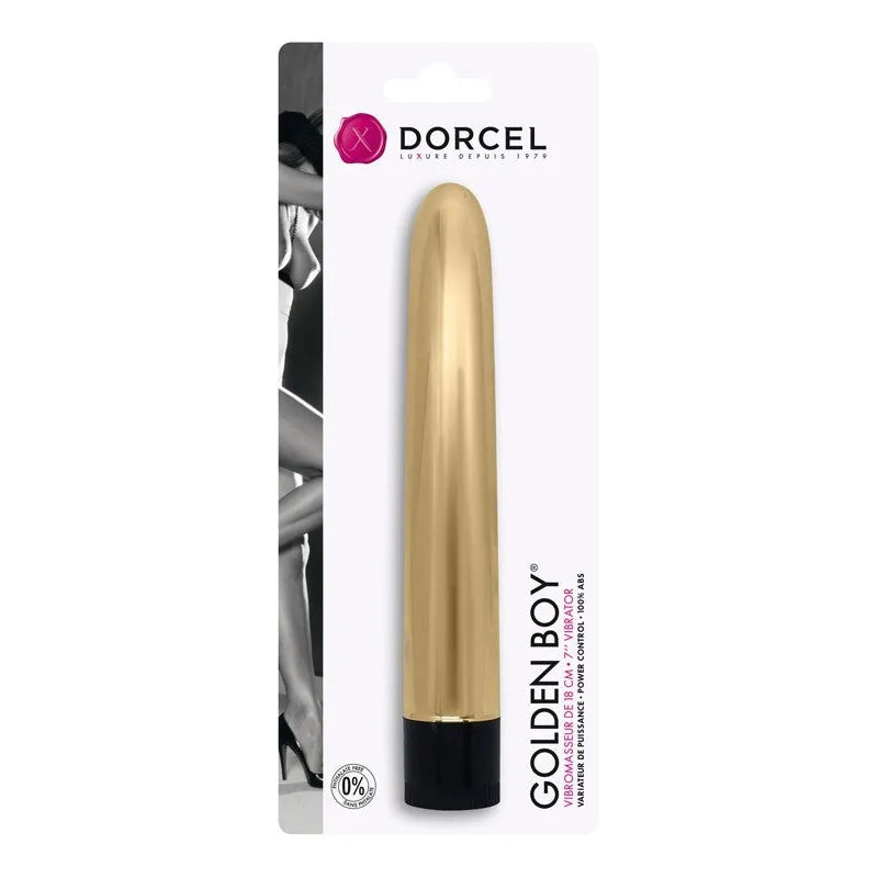 Vibromasseur Dorcel Golden Boy waterproof puissant discret or 18 cm femmes