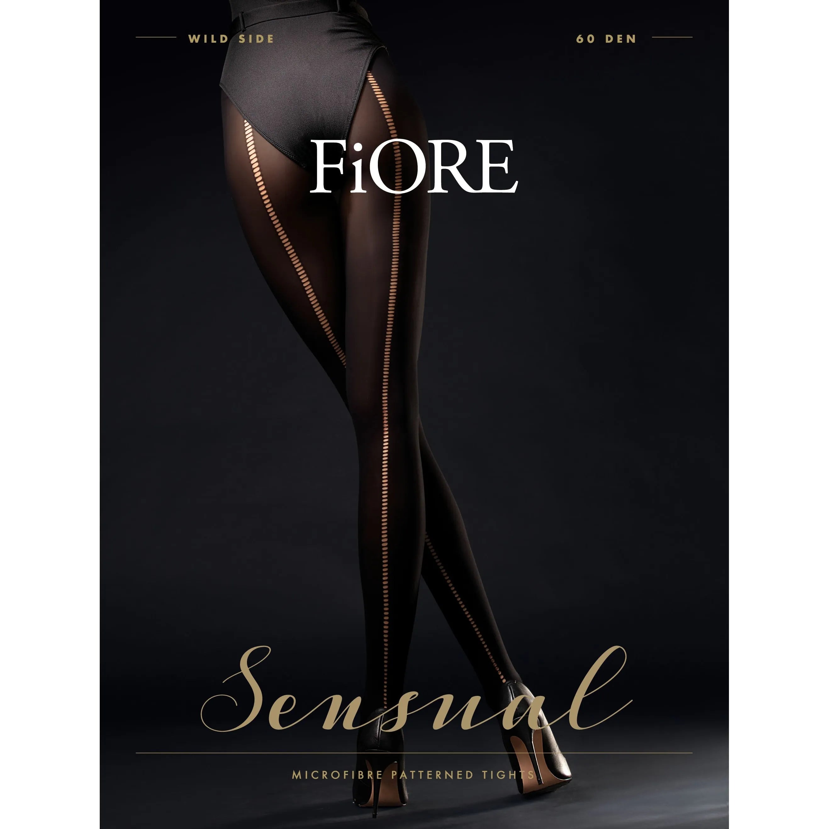 Collants opaques noirs avec ouverture arrière, design élégant et sophistiqué, élasthanne durable, idéal pour soirées.