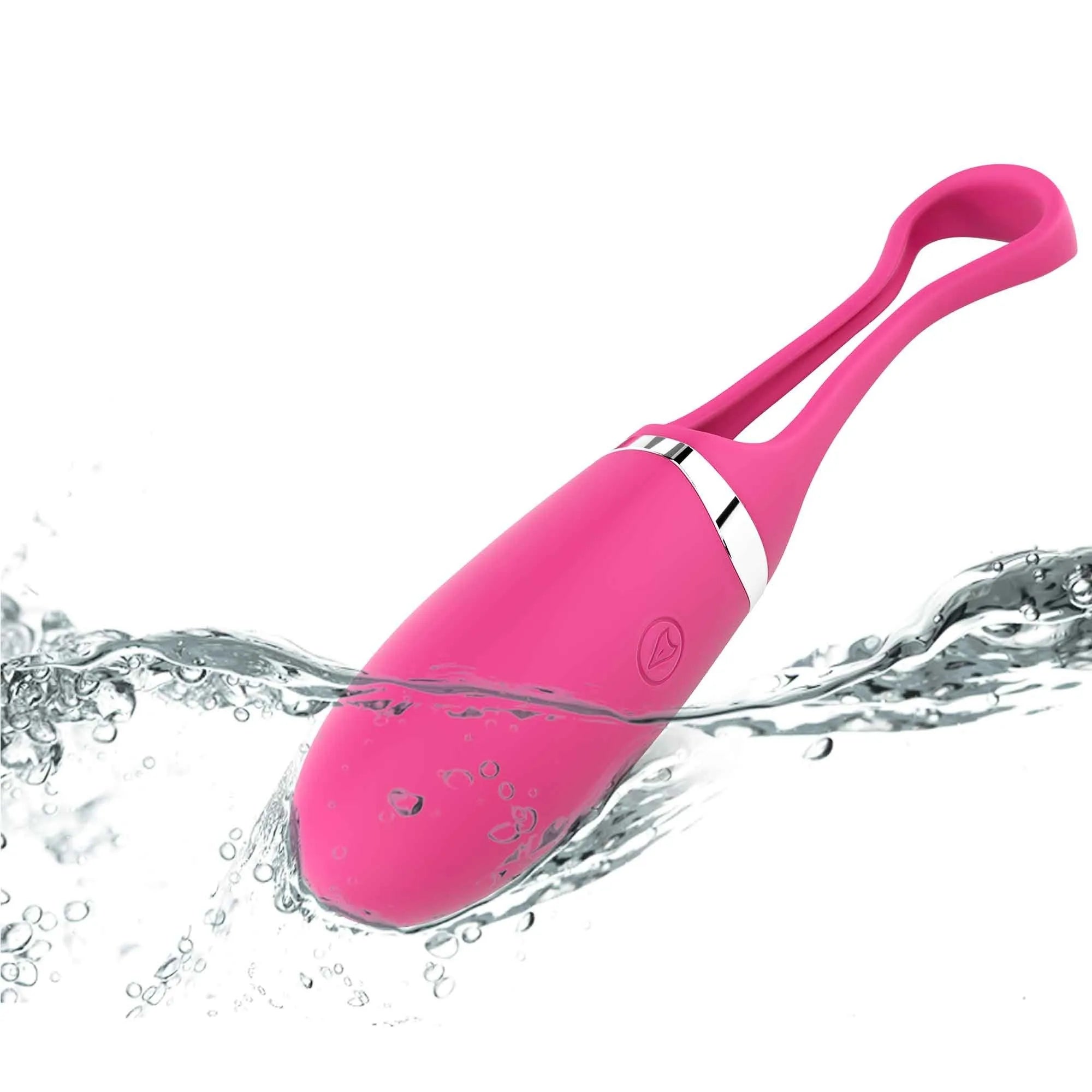 Oeuf vibrant silicone télécommandé magenta dix modes contrôle vocal rechargeable câble inclus sans phtalate doux toucher compact discret couple