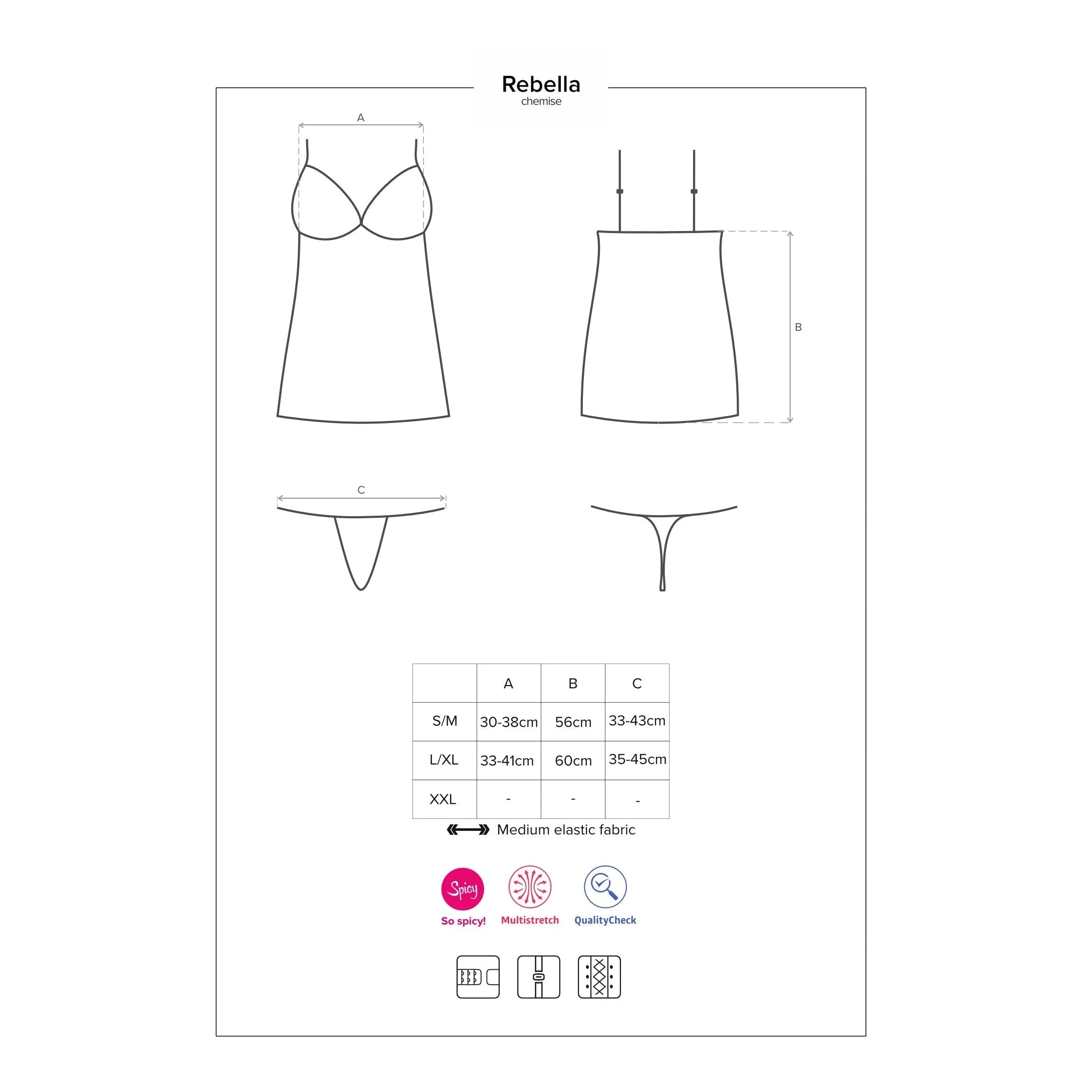 nuisette effet cuir filet extensible noir ajustable string assorti sexy bretelles réglables laçage avant échancrée confortable sensuelle