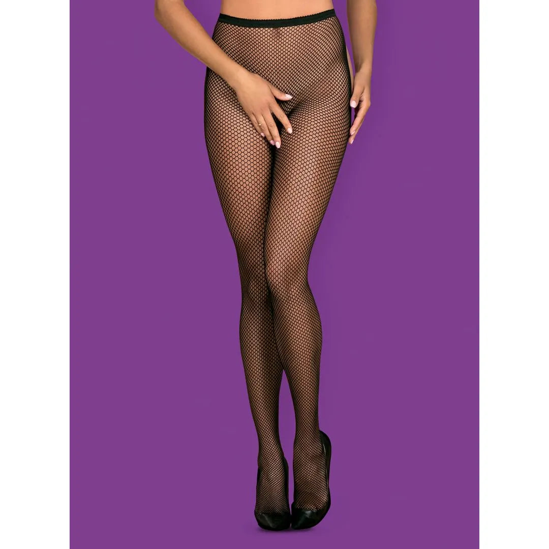 Collants résille noirs avec laçage arrière, ouverture sexy, extensibles et confortables, idéal pour soirées glamour.