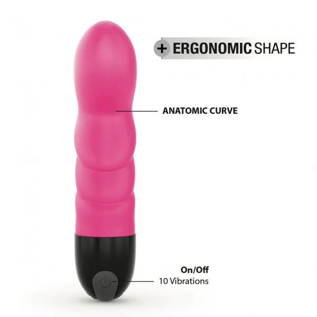 Vibromasseur stimulation point G silicone waterproof rechargeable 10 modes rose