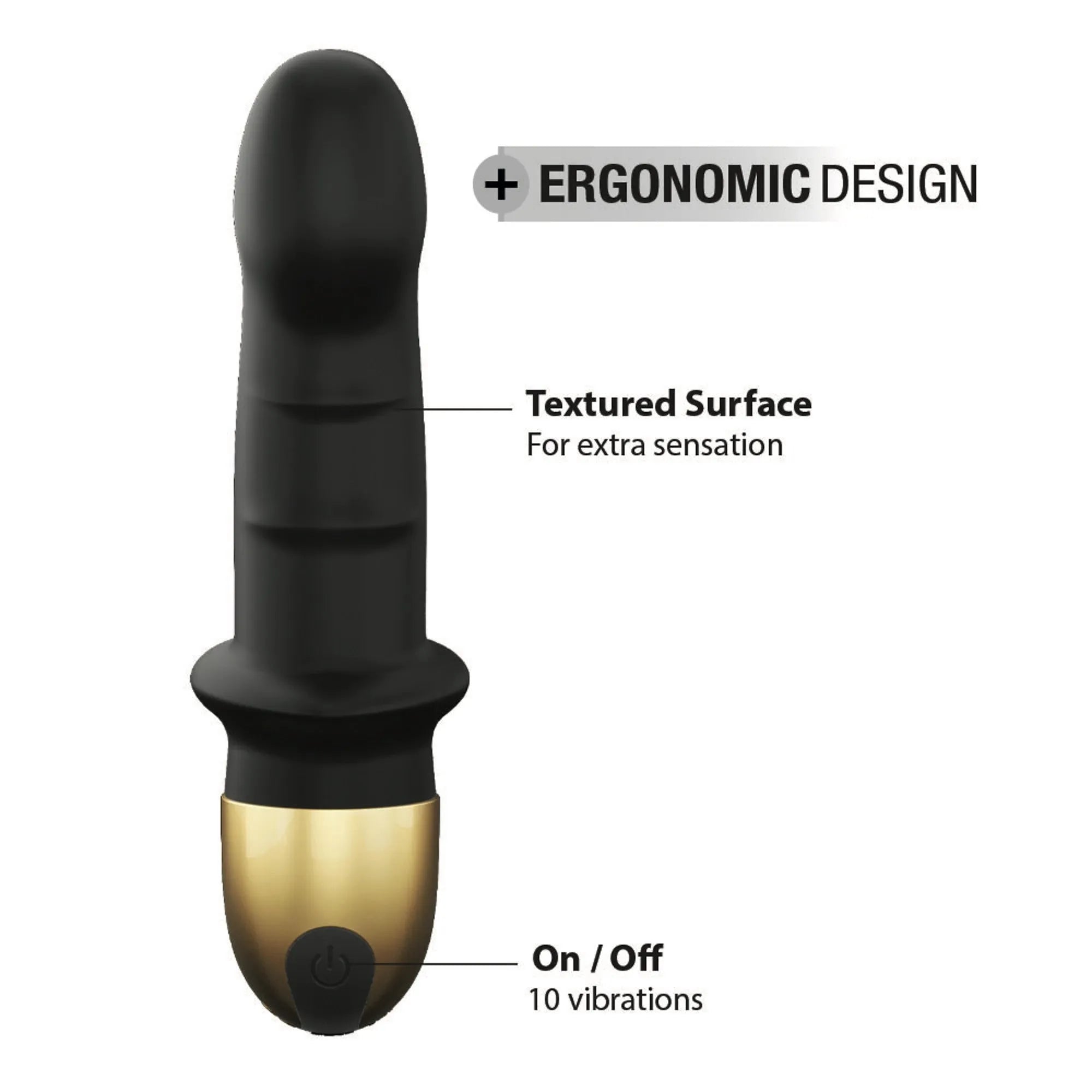 mini vibromasseur rechargeable USB silicone noir or waterproof dix modes anal compact discret élégant ergonomique doux sans phtalates voyage