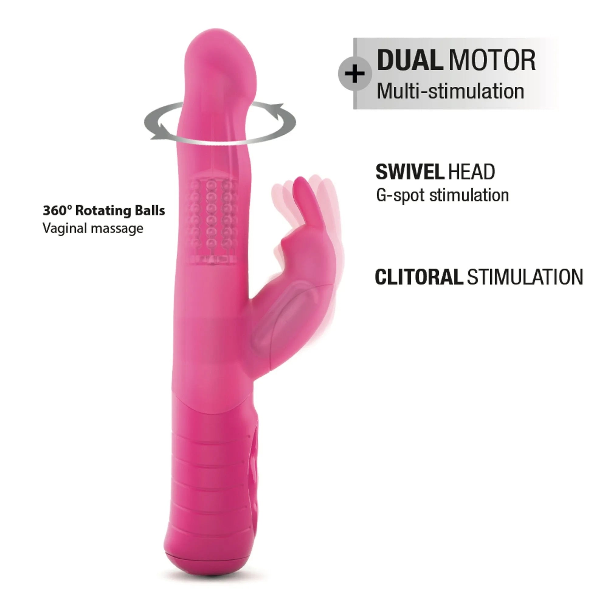 Vibromasseur rechargeable waterproof Dorcel Baby Rabbit magenta silicone 7 modes
