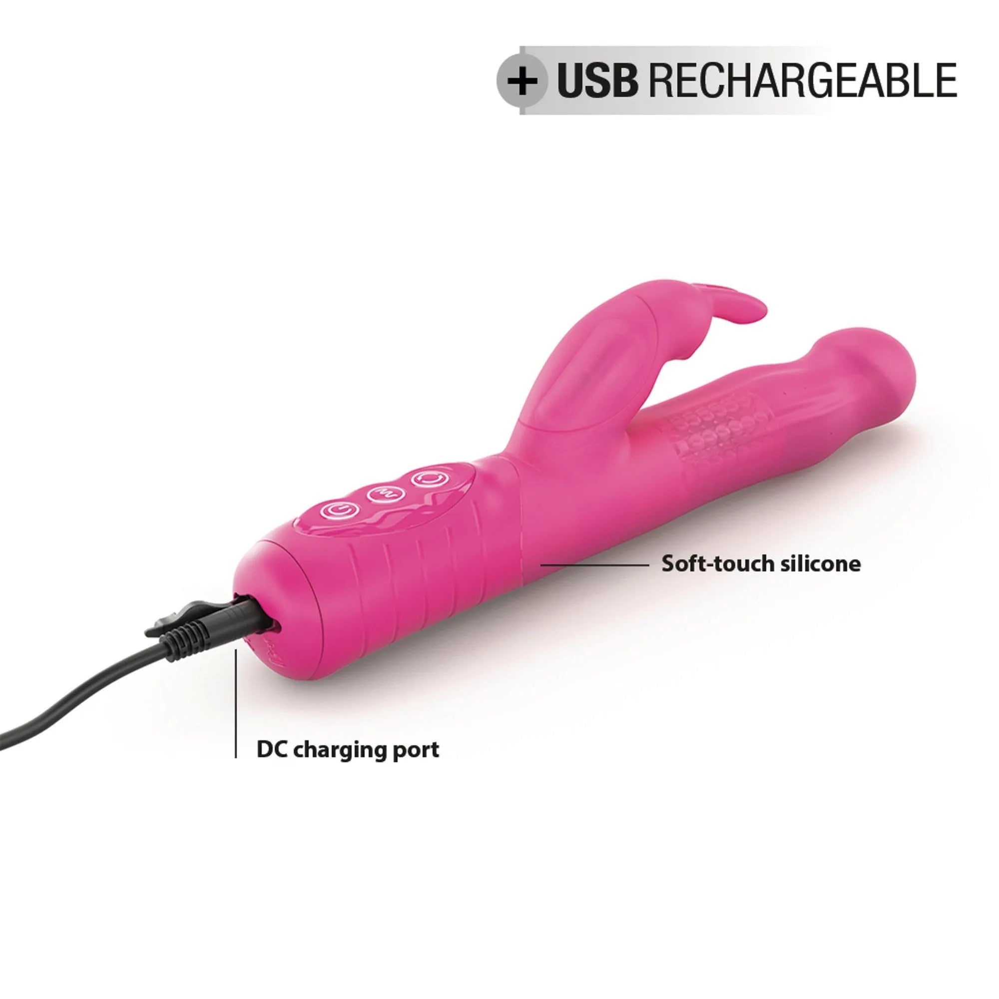 Vibromasseur rechargeable waterproof Dorcel Baby Rabbit magenta silicone 7 modes