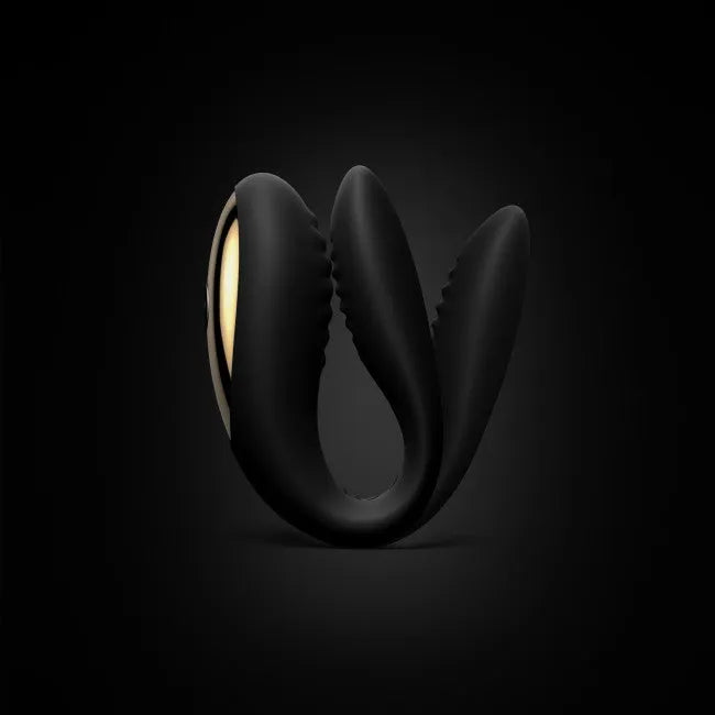 Stimulateur point G clitoridien silicone flexible télécommande Dorcel Noir Or