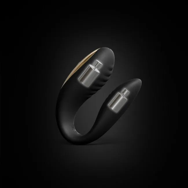 Stimulateur point G clitoridien silicone flexible télécommande Dorcel Noir Or