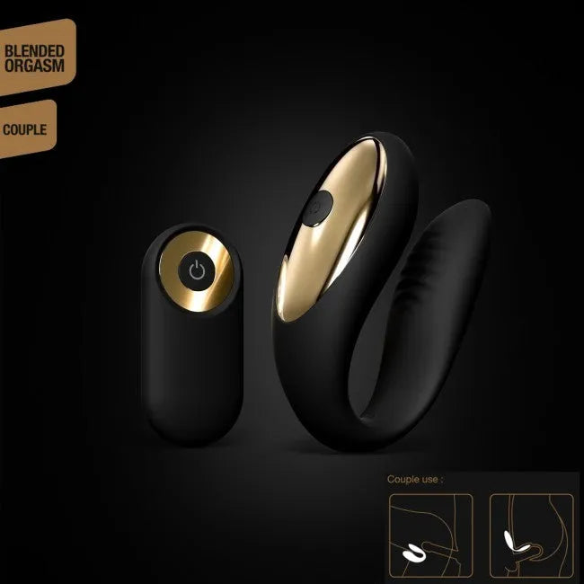 Stimulateur point G clitoridien silicone flexible télécommande Dorcel Noir Or