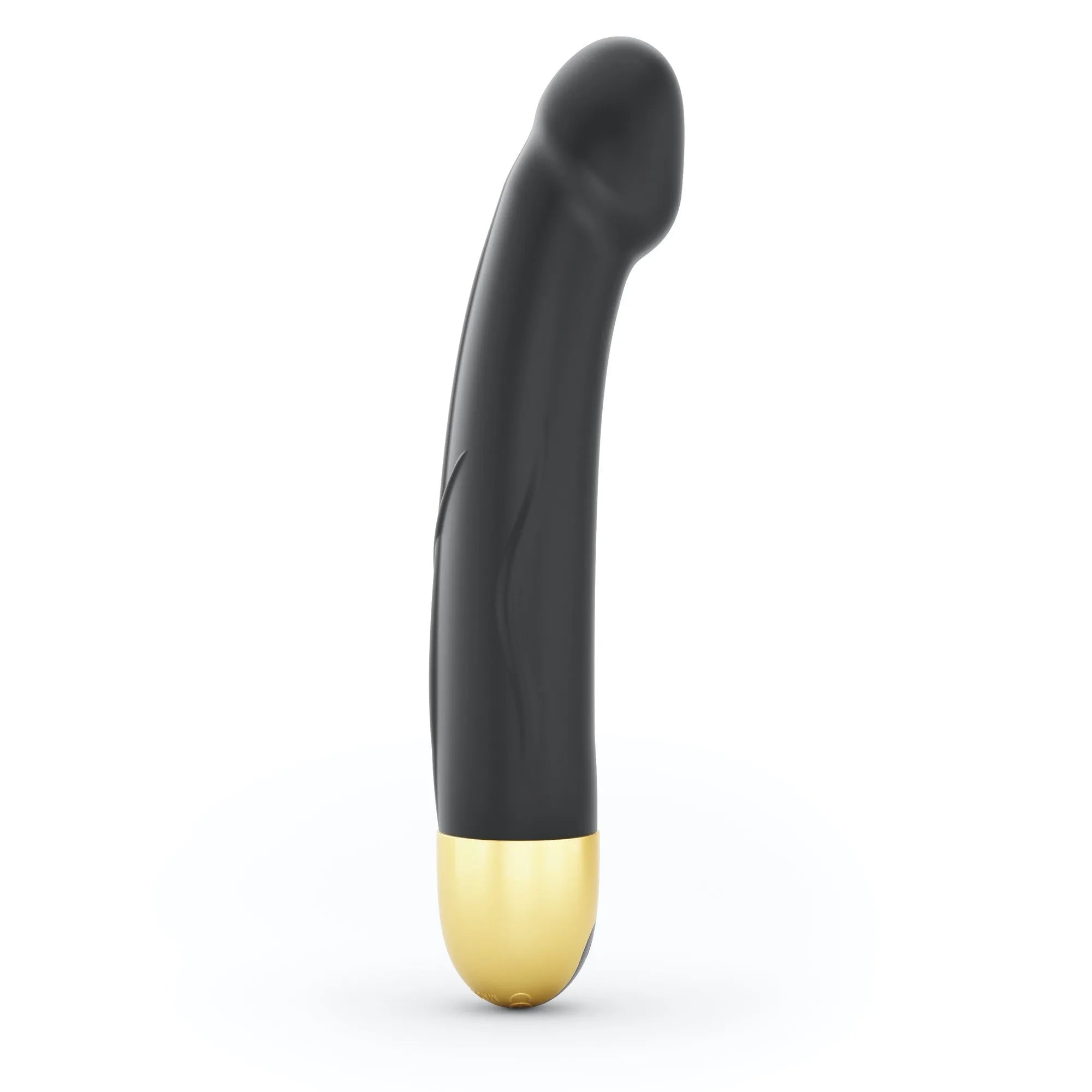 Vibromasseur gonflant ergonomique silicone noir or 10 modes vibrations