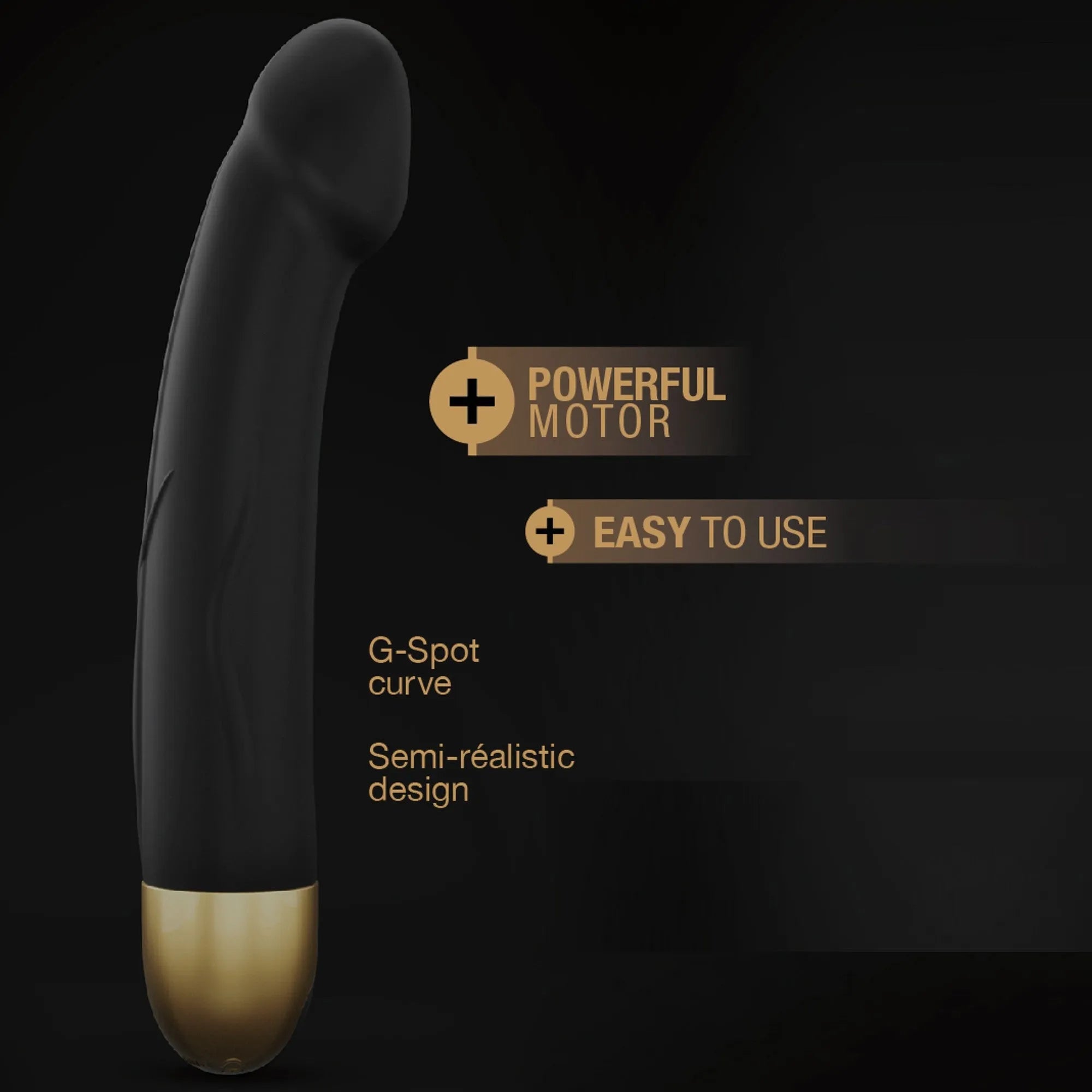 Vibromasseur gonflant ergonomique silicone noir or 10 modes vibrations
