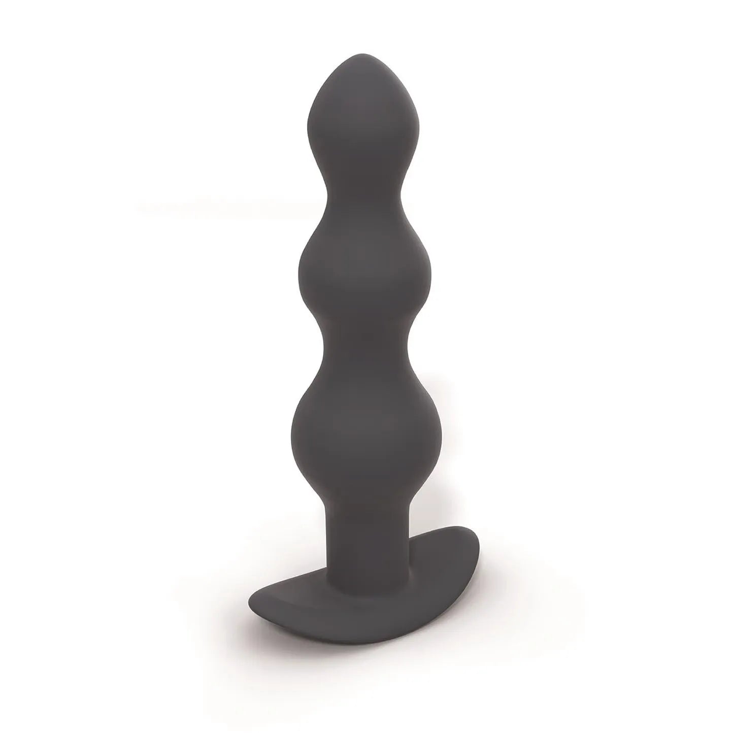 Chaîne anale vibrante noire, trois boules en silicone ergonomique, rechargeable USB, design confortable et sécurisé.
