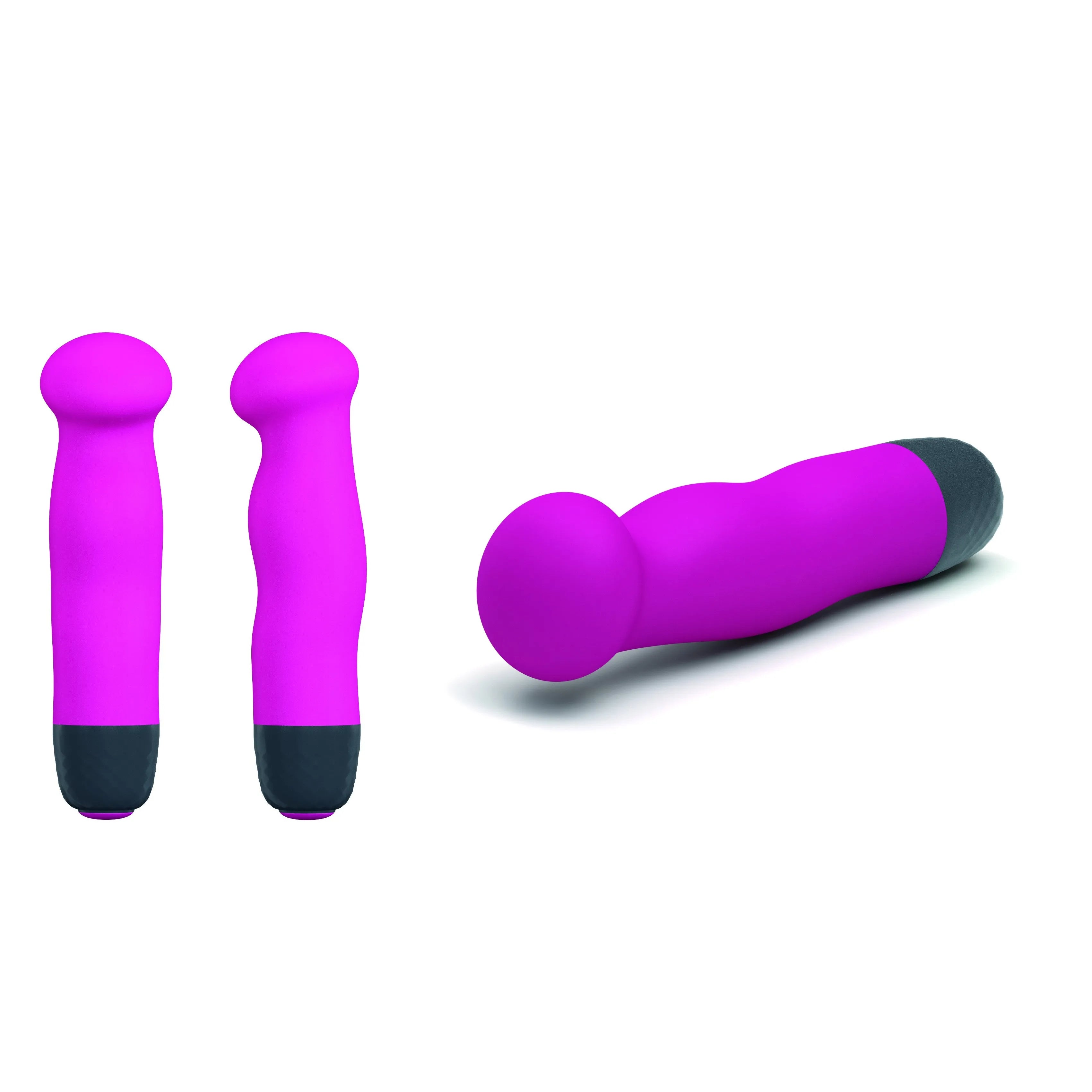 mini bâton stimulateur puissant silicone violet sept modes vibrations tête arrondie compact discret ergonomique transportable