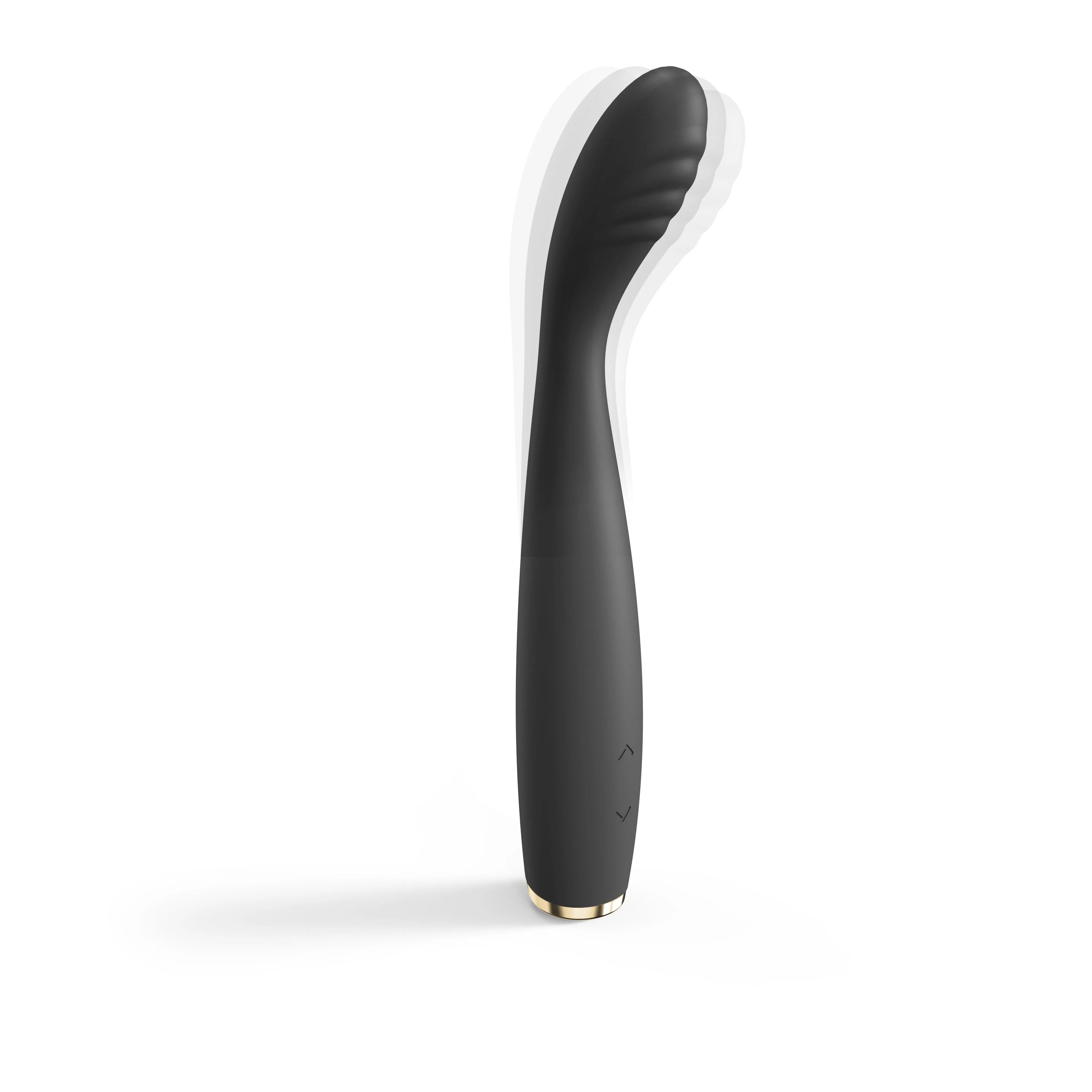 Vibromasseur point-G ultra fin flexible texturé silicone noir rechargeable