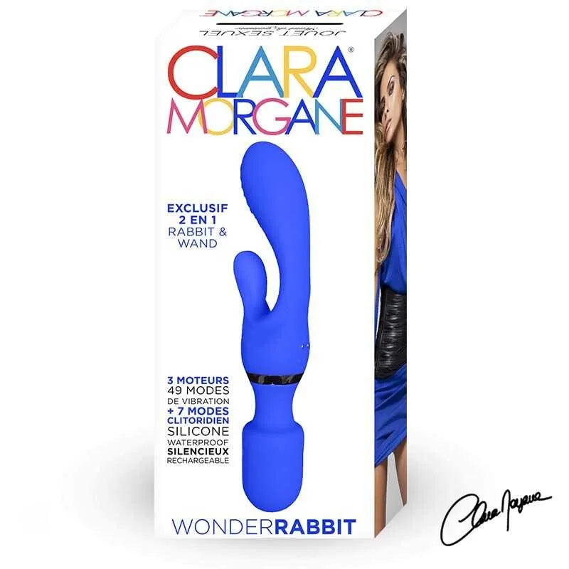 Vibromasseur silicone rechargeable femme 7 modes vibration waterproof bleu