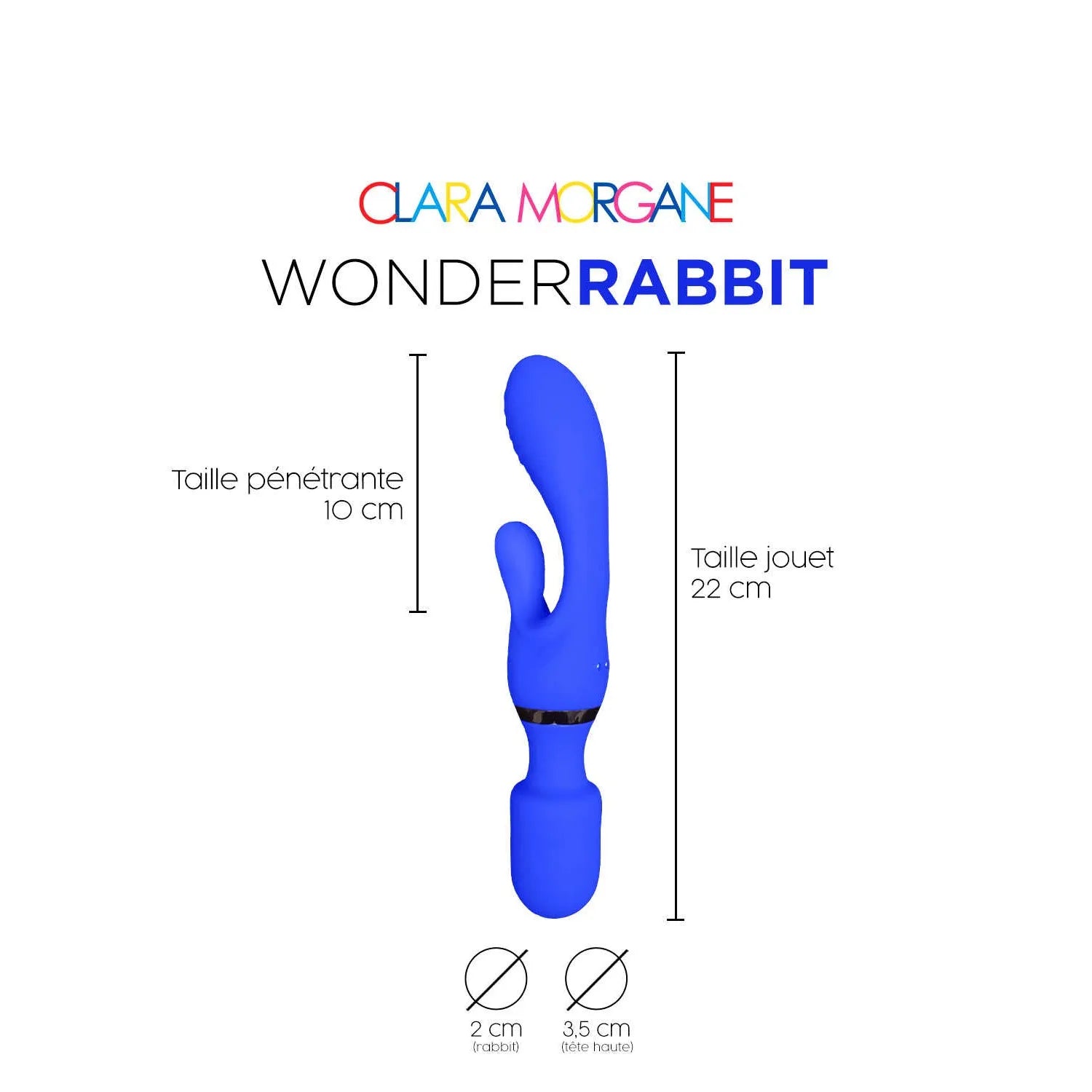 Vibromasseur silicone rechargeable femme 7 modes vibration waterproof bleu