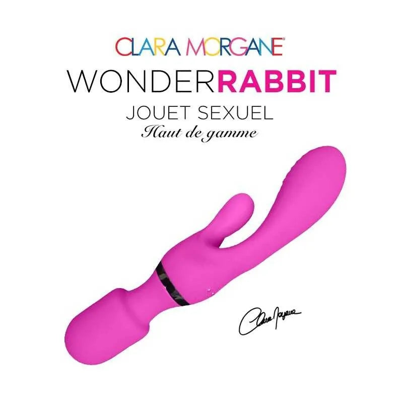 Wonder rabbit rose silicone vibrant femme sans phtalates rechargeable waterproof