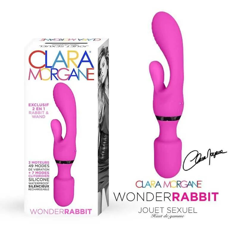 Wonder rabbit rose silicone vibrant femme sans phtalates rechargeable waterproof