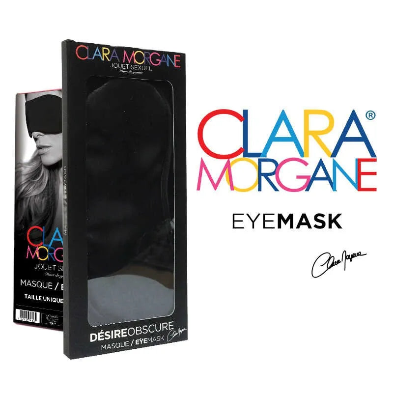 Masque Clara Morgane Noir satin doux ergonomique occultant confortable élégant mystérieux sensuel raffiné intime sommeil discret