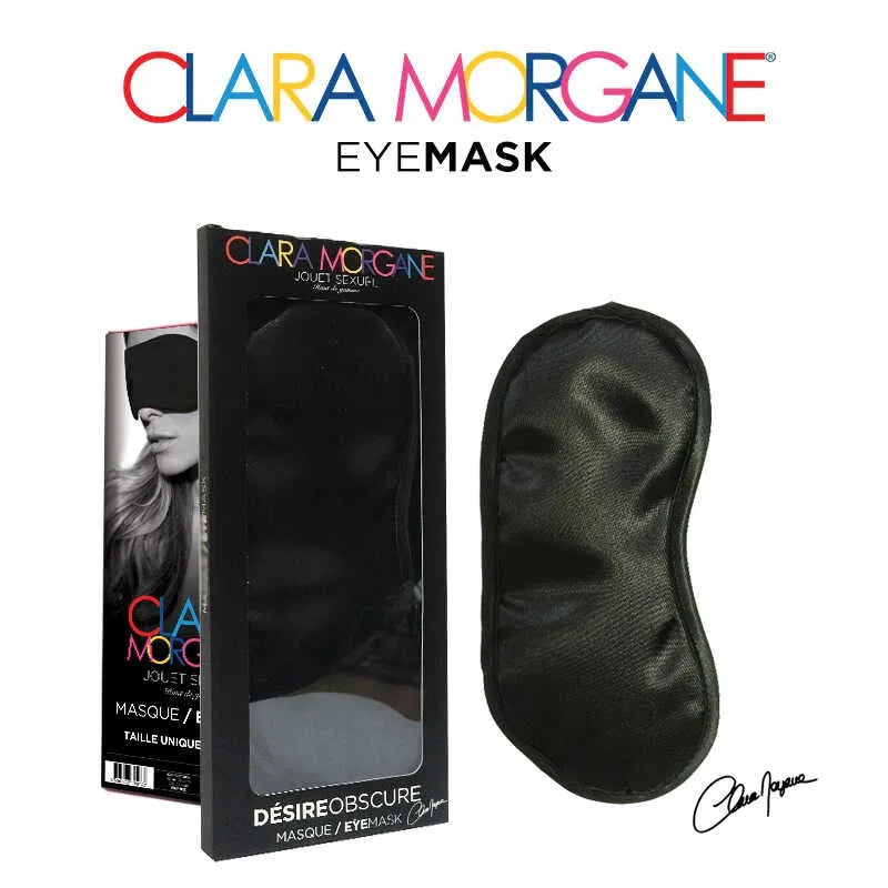 Masque Clara Morgane Noir satin doux ergonomique occultant confortable élégant mystérieux sensuel raffiné intime sommeil discret