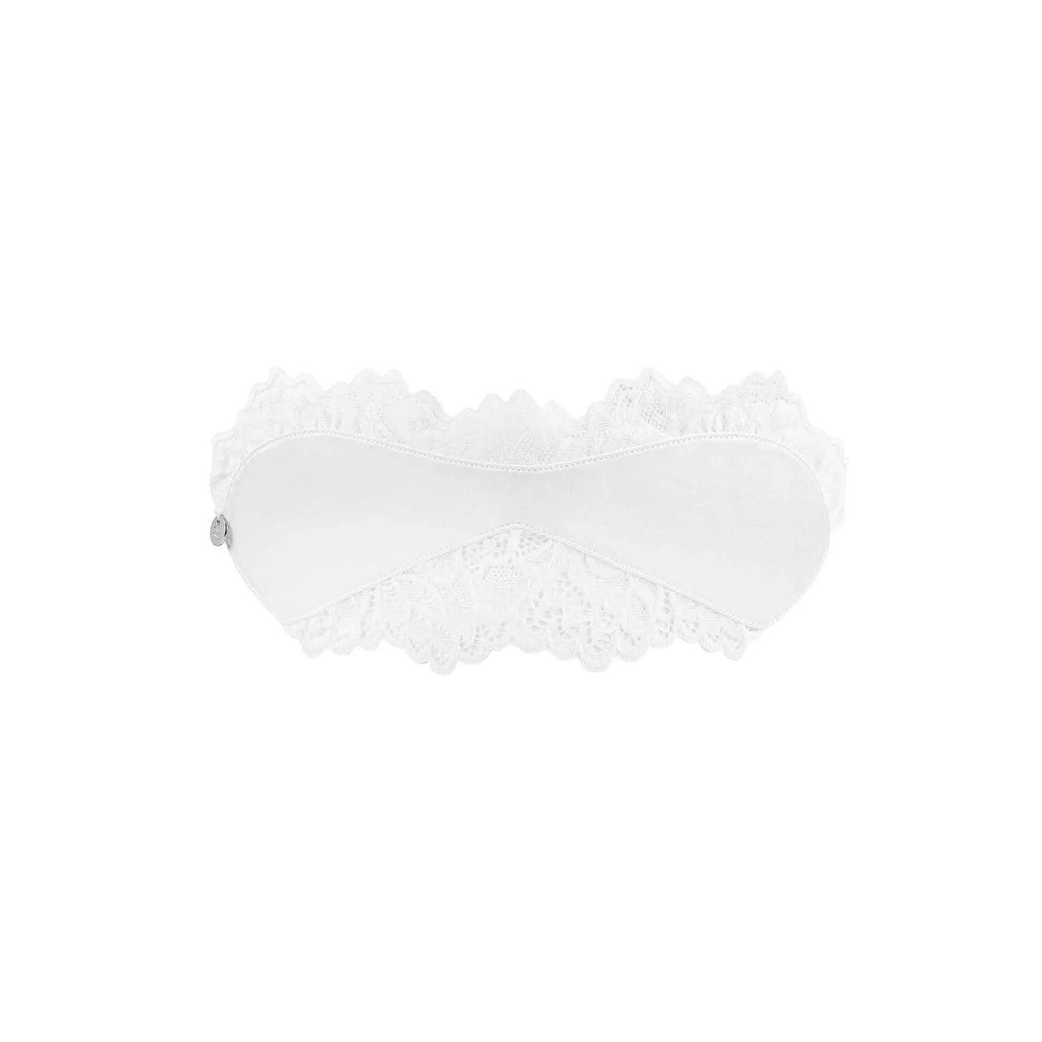 masque yeux satin blanc dentelle chic sexy romantique sensuel ajustable ruban doux extensible confortable élégant séduisant glamour intime soirée coquine