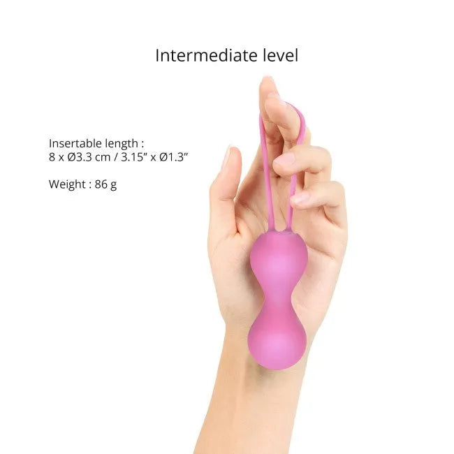 Boules Geisha Joia silicone liquide confort durable étanche ergonomique discret douceur moelleux périnéal renforcement hygiénique monobloc rose féminité nomade