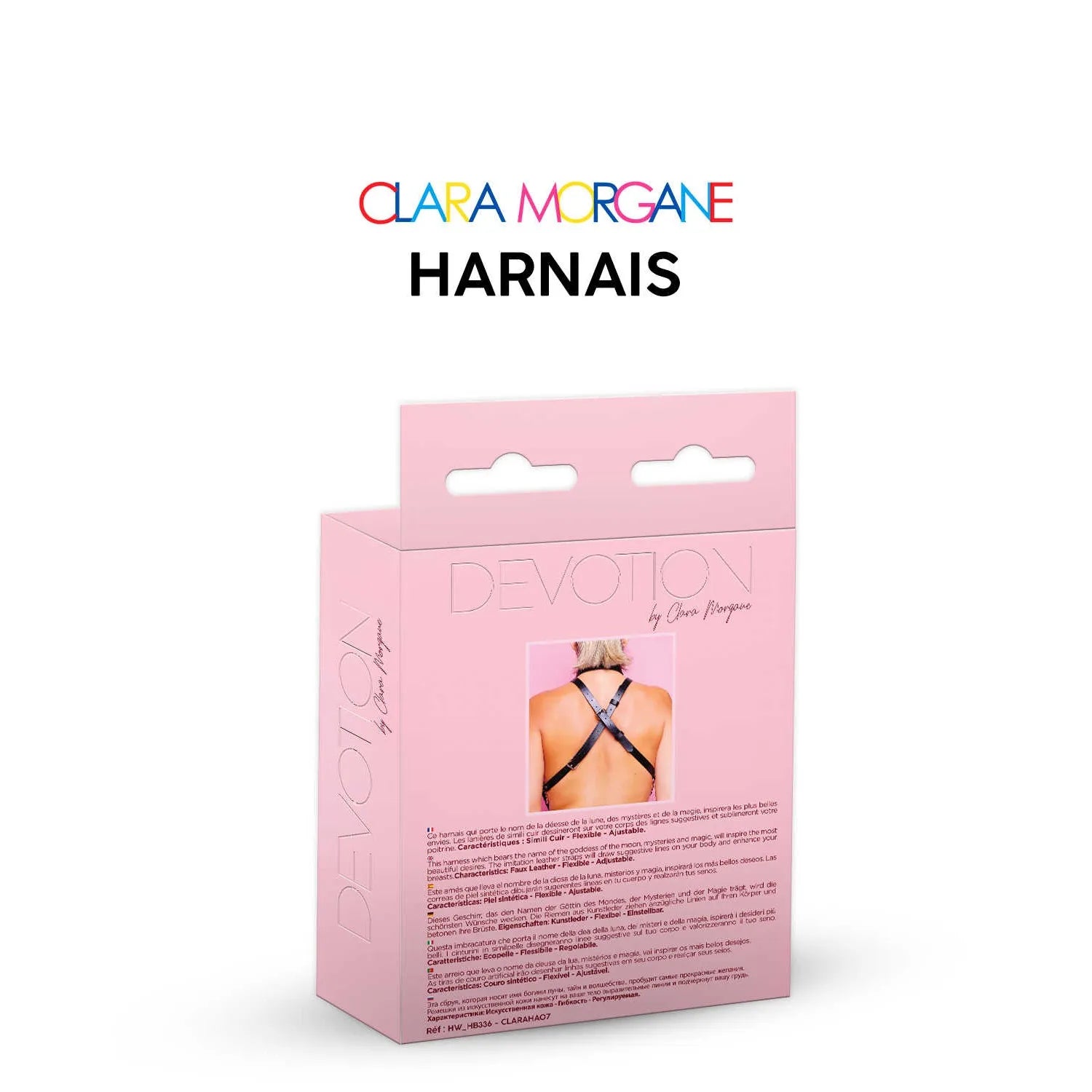 Harnais noir simili cuir Hécate, lanières ajustables, design suggestif, inspiré par la déesse, sublimant la silhouette.