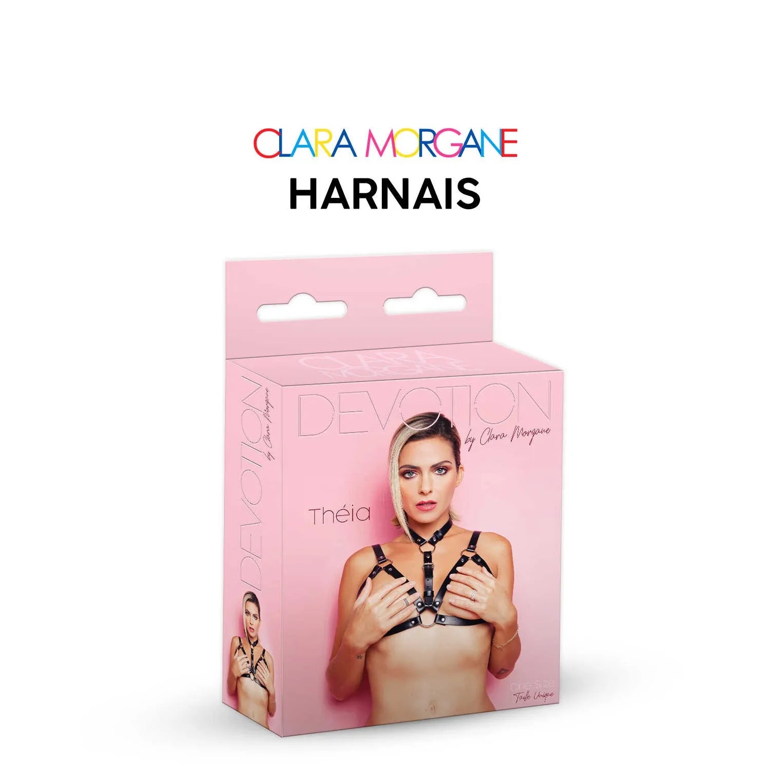 Harnais similicuir lanières seins apparents noir sensualité Clara Morgane Théia taille unique ajustable confort maintien élégant audacieux séduction