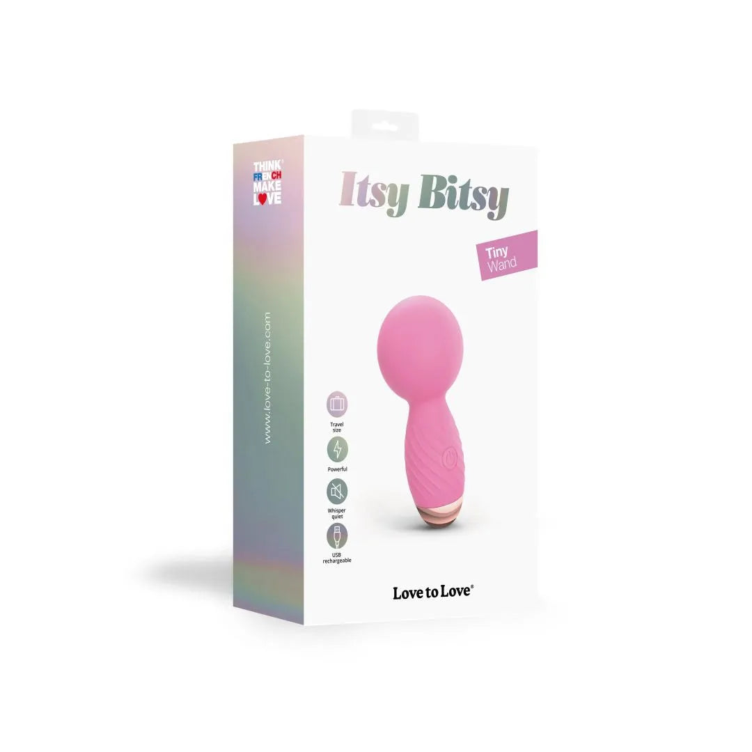 vibromasseur compact puissant silencieux flexible miniaturisé portable discret ergonomique doux moelleux rechargeable 8cm pochette rose voyage