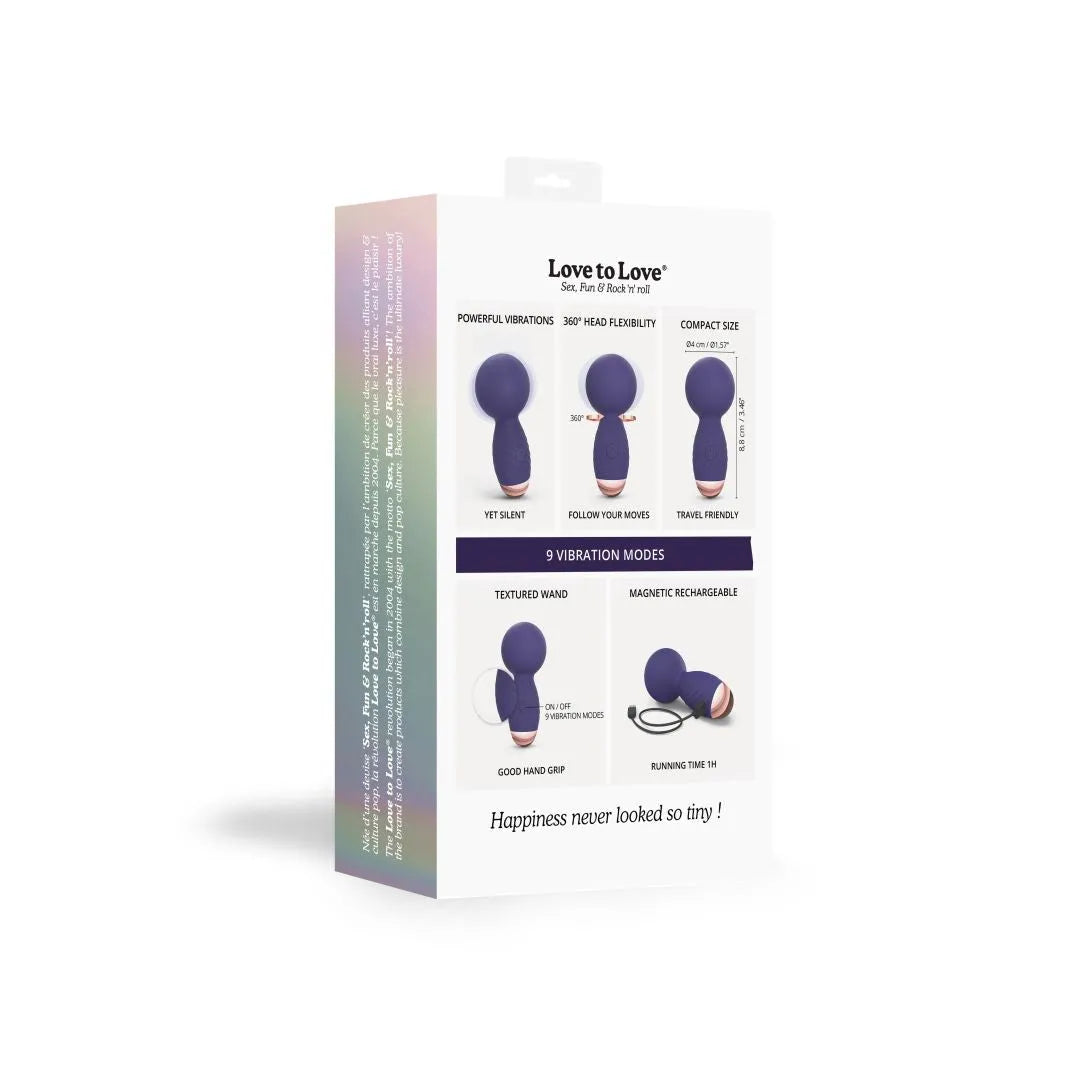 Masseur puissant mini compact portable silencieux discret flexible cou articulé tête moelleuse silicone haute qualité bleu nuit indigo