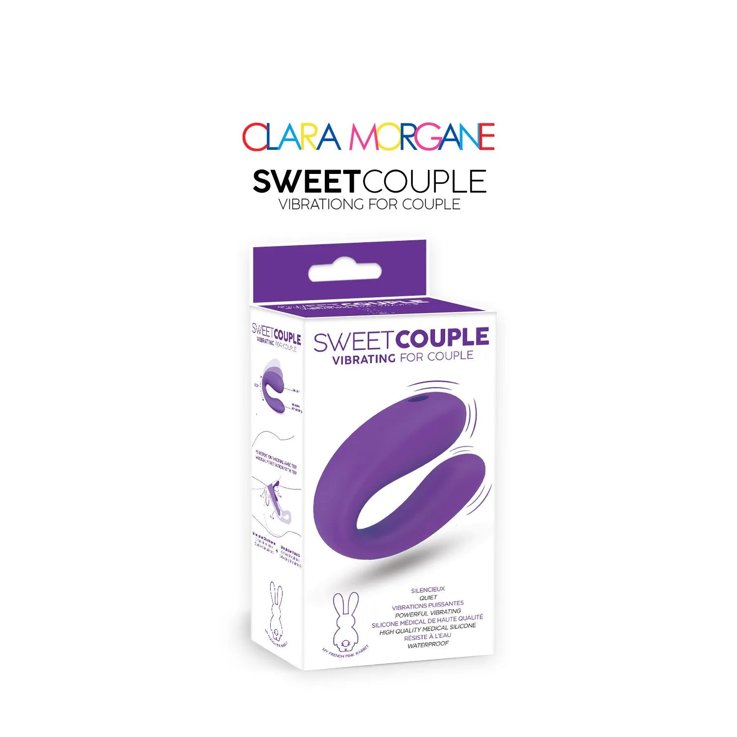 Vibromasseur pour couple stimulation simultanée silicone médical violet étanche silencieux design U hypoallergénique intimité sextoy couple