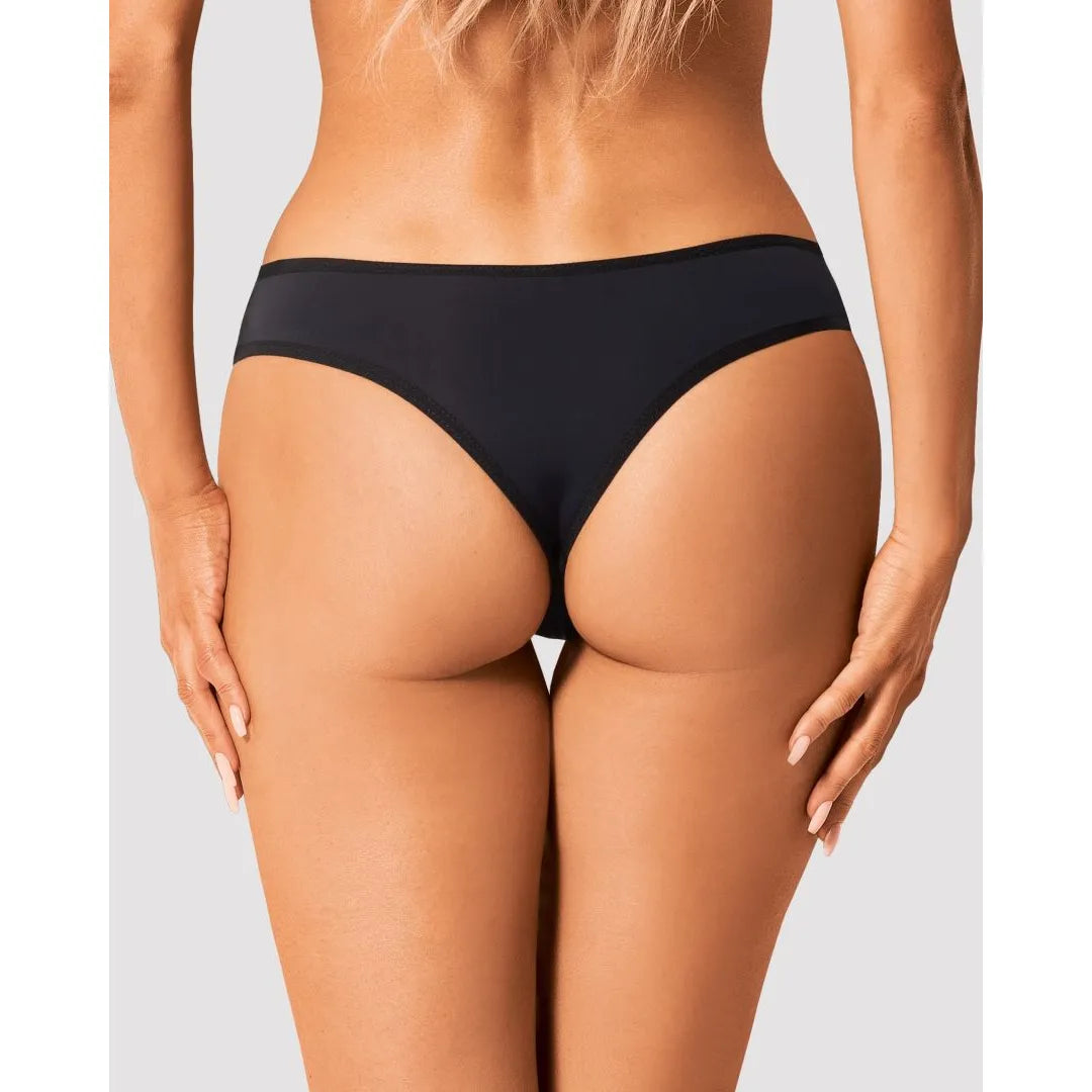 Culotte noire Bella Rou en tulle fleuri brodé, élégante et confortable, vue de dos, détails raffinés et féminins.